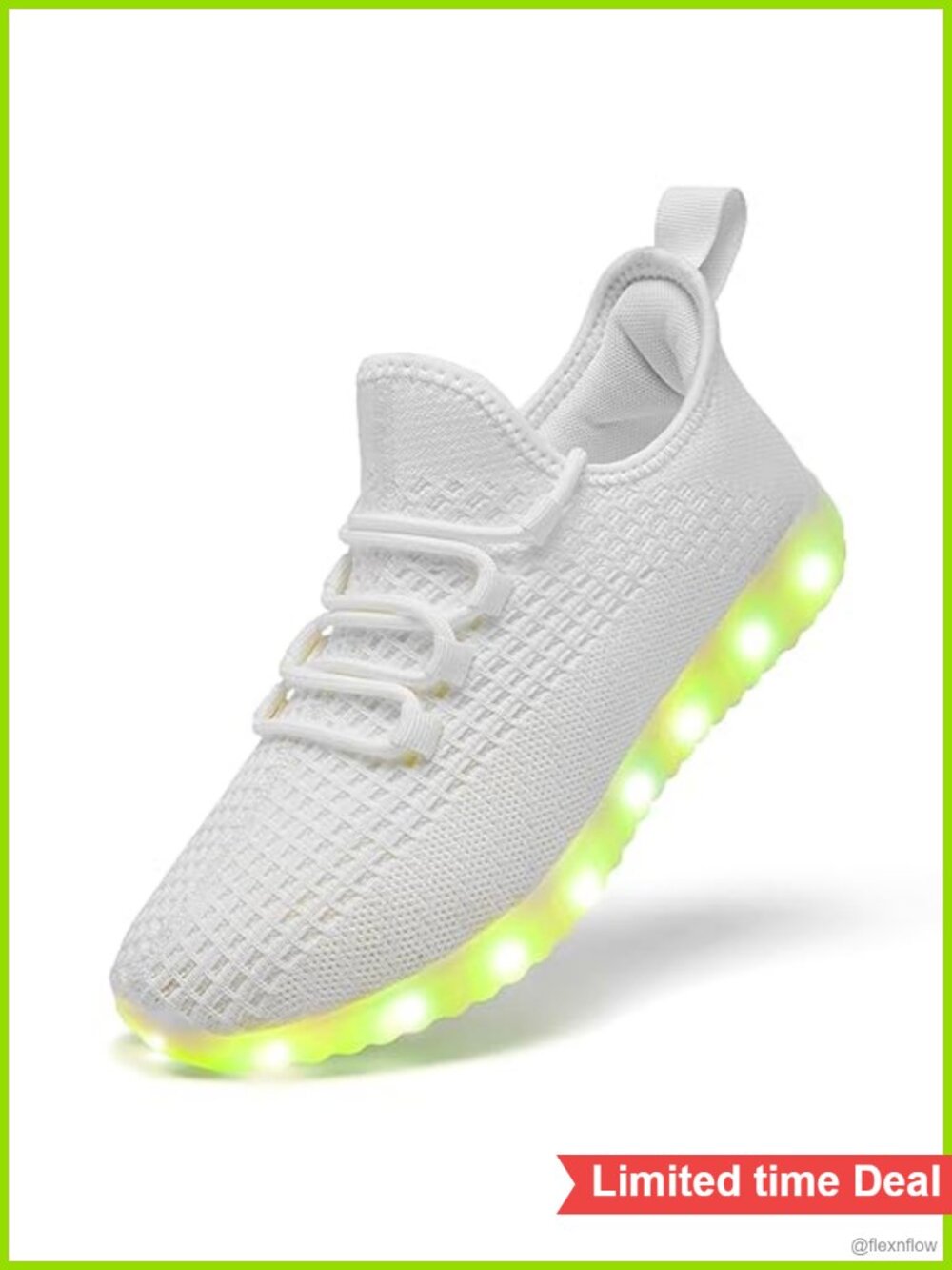 Unisex Light Up LED Sneakers USB Rechargeable Mesh Glowing Trainers